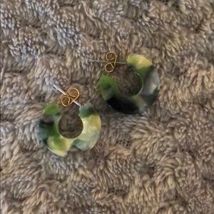 American Eagle Outfitters Green Tortoise Earrings